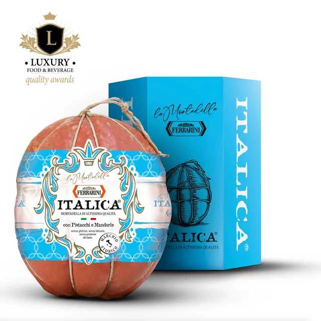 ferrarini-italica-mortadella-aux-pistaches-et-amandes-charcuterie-artisanale image 1
