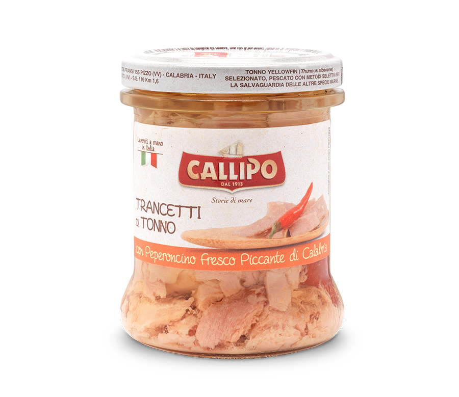 callipo-trancetti-di-tonno-au-piment-frais-de-calabre-thon-yellowfin-en-bocal image 1