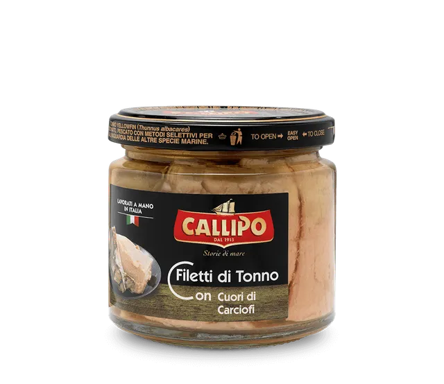 callipo-filets-de-thon-aux-c-urs-d-artichaut-bocal-verre-antipasti image 1